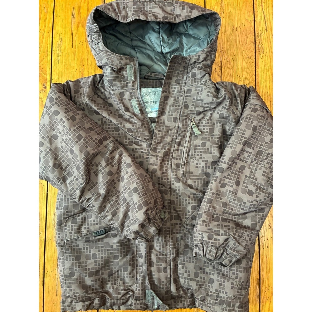 White Sierra Kids Medium Brown Geometric Waterproof Breathable Insulated Jacket